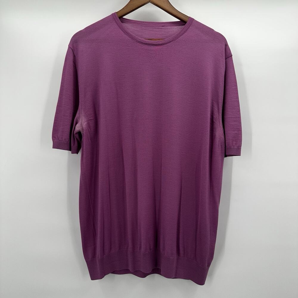 PRADA Short Sleeve Sweater Pink Purple Knit Capsule‎ Crew Minimalist